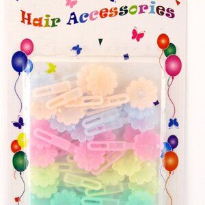 EDEN SMALL FLOWER HAIR BARRETTES - PASTEL COLORS - 28 PCS. (59336)